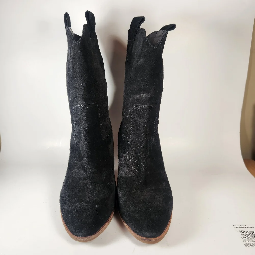BODEN Women’s Western Boot Size 9 EU 40 Black Suede Heels